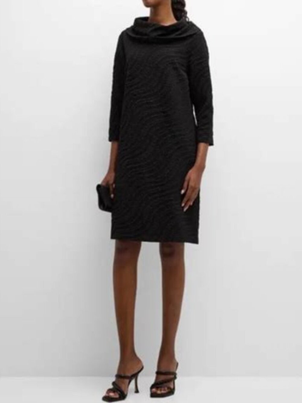 NWT Caroline Rose Opera Textured Cowl-Neck Shift Dress XL